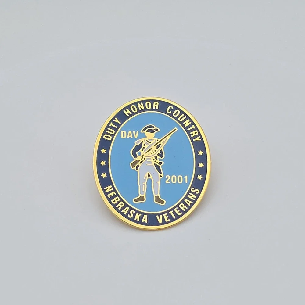 Vtg 2001 NEBRASKA VETERANS Lapel Pin Duty Honor Country Enamel DAV Disabled Vets